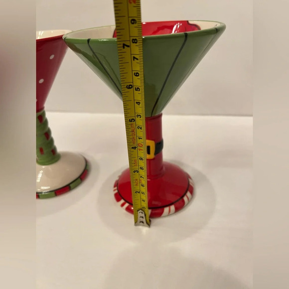 SCM Designs Christmas Holiday Santa and Snowman Martini Glasses Set of 2 - Picture 6 of 9